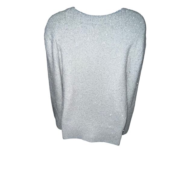 NWT DKNY Gray & Black Fuzzy Sweater – Size XL - Picture 4 of 6